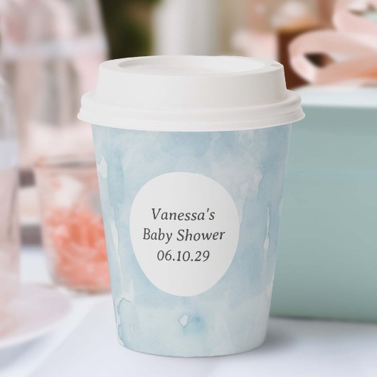 Einfach blaues ästhetisches Aquarellmuster Pappbecher