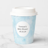 Einfach blaues ästhetisches Aquarellmuster Pappbecher (Vorderseite)