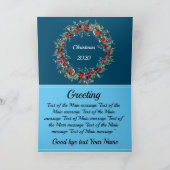 Einfach Blaues Foto Feiertagskarte (Innenseite)