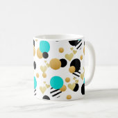 Einfach blaues Schwarz Abstraktes Nahtloses Muster Kaffeetasse (VorderseiteRechts)