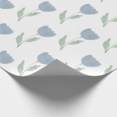 Einfach blaues Wasserfarbenflor Geschenkpapier (Ecke)