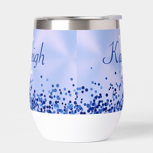 Einfach blaugegossenes Metall und Glitzer Monogram (Links)