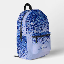 Einfach blaugegossenes Metall und Glitzer Monogram Bedruckter Rucksack