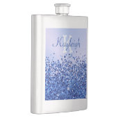 Einfach blaugegossenes Metall und Glitzer Monogram Flachmann (Rechts)