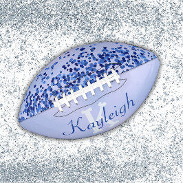 Einfach blaugegossenes Metall und Glitzer Monogram Football