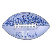 Einfach blaugegossenes Metall und Glitzer Monogram Football (Vorderseite)