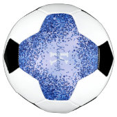Einfach blaugegossenes Metall und Glitzer Monogram Fußball (Gedreht)