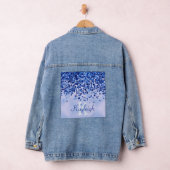 Einfach blaugegossenes Metall und Glitzer Monogram Jeansjacke (Hangar)