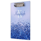 Einfach blaugegossenes Metall und Glitzer Monogram Klemmbrett (Links)