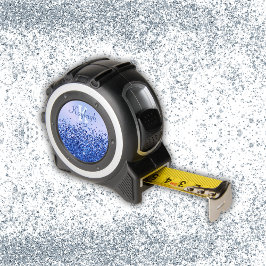 Einfach blaugegossenes Metall und Glitzer Monogram Maßband