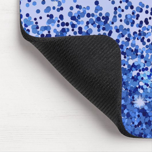Einfach blaugegossenes Metall und Glitzer Monogram Mousepad (Ecke)