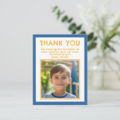 Einfach Blue Birthday Danke Kids Foto Card (Stehend Vorderseite)