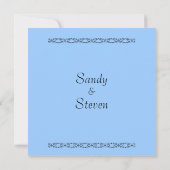 Einfach Blue Wedding Einladung (Rückseite)