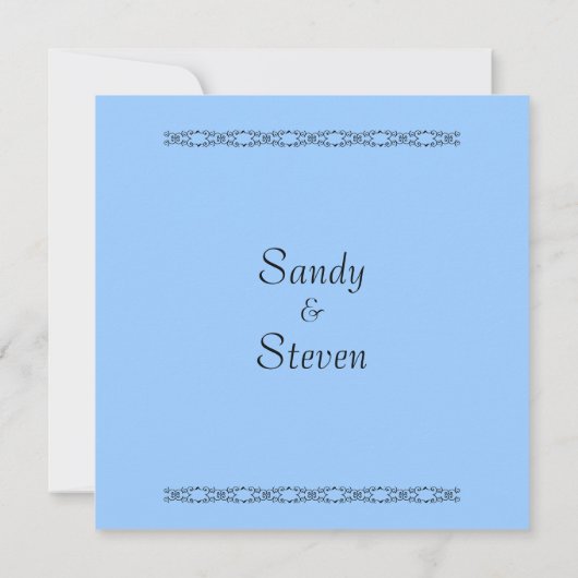 Einfach Blue Wedding Einladung (Rückseite)