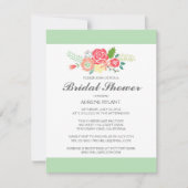 Einfach Blumen & Streifen Bridal Dusche Einladung (Vorderseite)