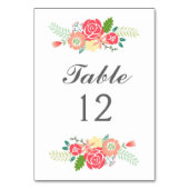 Einfach Blumenkarten für die Tischnummer (Rückseite)
