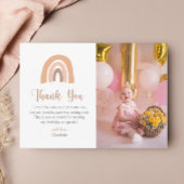 Einfach Boho Rainbow Kindergeburtstag Danke Karte