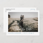 Einfach Boho Rette unsere Date Blue Foto Postkarte (Vorne/Hinten)