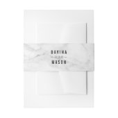 EINFACH BOHO WEDD Moderne Marmor schwarz grau Einladungsbanderole (Vorderseite Beispiel)