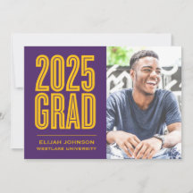 EINFACH BOLD 2025 GRAD FOTO ABSCHLUSS INVITATION