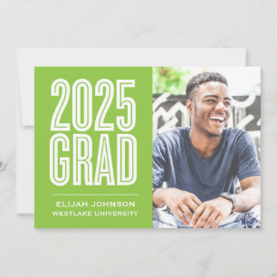 EINFACH BOLD 2025 GRAD FOTO ABSCHLUSS INVITATION EINLADUNG