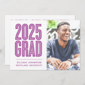 EINFACH BOLD 2025 GRAD FOTO ABSCHLUSS INVITATION EINLADUNG (Vorne/Hinten)