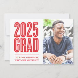 EINFACH BOLD 2025 GRAD FOTO ABSCHLUSS INVITATION EINLADUNG