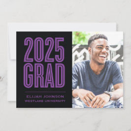 EINFACH BOLD 2025 GRAD FOTO ABSCHLUSS INVITATION EINLADUNG