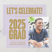 EINFACH BOLD 2025 GRAD FOTO ABSCHLUSS INVITATION EINLADUNG (Vorne/Hinten)