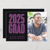 EINFACH BOLD 2025 GRAD FOTO ABSCHLUSS INVITATION EINLADUNG (Vorne/Hinten)