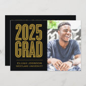 EINFACH BOLD 2025 GRAD FOTO ABSCHLUSS INVITATION EINLADUNG (Vorne/Hinten)