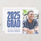 EINFACH BOLD 2025 GRAD FOTO ABSCHLUSS INVITATION EINLADUNG (Vorne/Hinten)