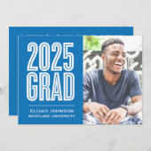 EINFACH BOLD 2025 GRAD FOTO ABSCHLUSS INVITATION EINLADUNG (Vorne/Hinten)