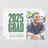 EINFACH BOLD 2025 GRAD FOTO ABSCHLUSS INVITATION EINLADUNG (Vorne/Hinten)