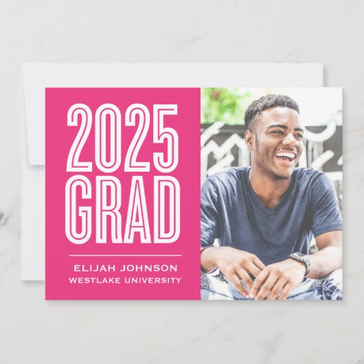 EINFACH BOLD 2025 GRAD FOTO ABSCHLUSS INVITATION EINLADUNG (Vorderseite)