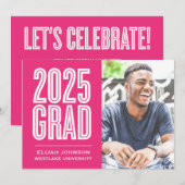 EINFACH BOLD 2025 GRAD FOTO ABSCHLUSS INVITATION EINLADUNG (Vorne/Hinten)