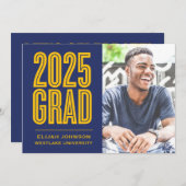 EINFACH BOLD 2025 GRAD FOTO ABSCHLUSS INVITATION EINLADUNG (Vorne/Hinten)