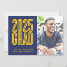 EINFACH BOLD 2025 GRAD FOTO ABSCHLUSS INVITATION