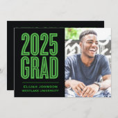 EINFACH BOLD 2025 GRAD FOTO ABSCHLUSS INVITATION EINLADUNG (Vorne/Hinten)