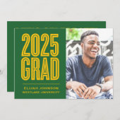 EINFACH BOLD 2025 GRAD FOTO ABSCHLUSS INVITATION EINLADUNG (Vorne/Hinten)