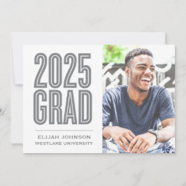 EINFACH BOLD 2025 GRAD FOTO ABSCHLUSS INVITATION EINLADUNG