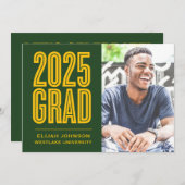 EINFACH BOLD 2025 GRAD FOTO ABSCHLUSS INVITATION EINLADUNG (Vorne/Hinten)