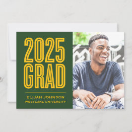 EINFACH BOLD 2025 GRAD FOTO ABSCHLUSS INVITATION EINLADUNG