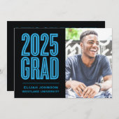 EINFACH BOLD 2025 GRAD FOTO ABSCHLUSS INVITATION EINLADUNG (Vorne/Hinten)