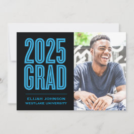 EINFACH BOLD 2025 GRAD FOTO ABSCHLUSS INVITATION EINLADUNG