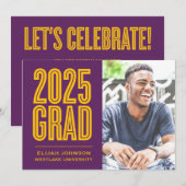 EINFACH BOLD 2025 GRAD FOTO ABSCHLUSS INVITATION EINLADUNG (Vorne/Hinten)