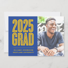 EINFACH BOLD 2025 GRAD FOTO ABSCHLUSS INVITATION EINLADUNG