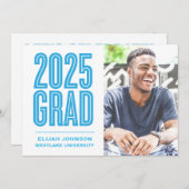 EINFACH BOLD 2025 GRAD FOTO ABSCHLUSS INVITATION EINLADUNG (Vorne/Hinten)