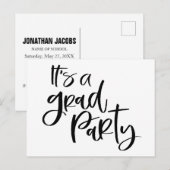 EINFACH BOLD Es ist ein GRAD PARTY Graduate Einlad Postkarte (Vorne/Hinten)