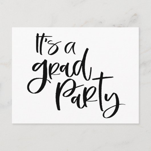EINFACH BOLD Es ist ein GRAD PARTY Graduate Einlad Postkarte (Vorderseite)